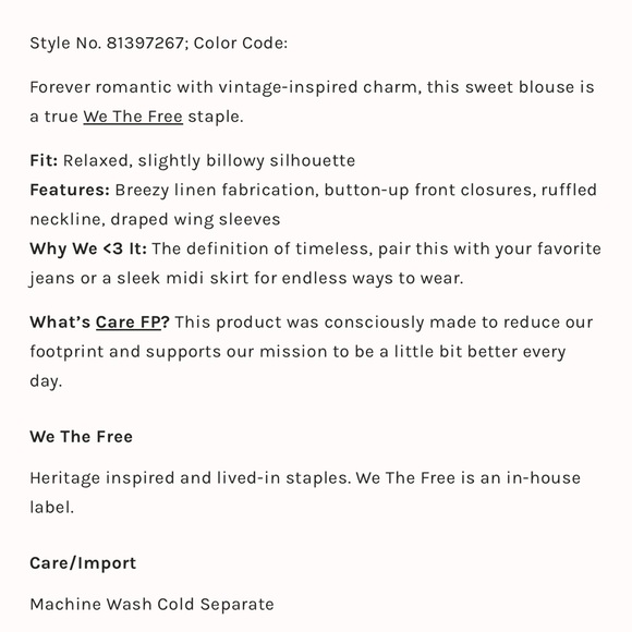 Free People Sweet Times Linen Top - Picture 7 of 7